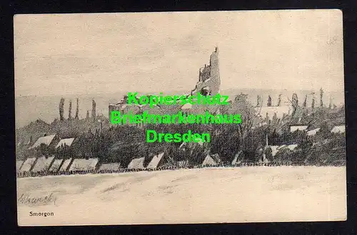 119206 AK Soly Smorgon Smarhon Ruine Kirche 1916 Feldpost