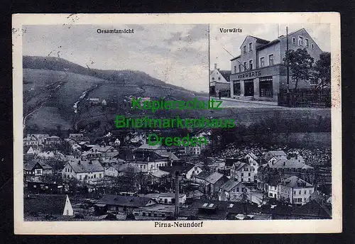 117291 AK Pirna Neundorf  Genossenschaftsverein Vorwärts 1937 Panorama