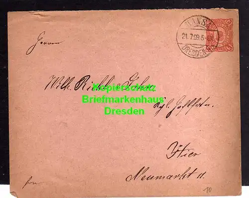 116096 Privatpost Hansa Dresden 1899 Ganzsache
