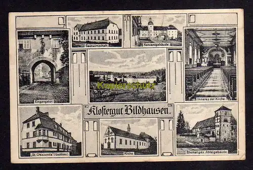 113990 AK Münnerstadt Kloster Bildhausen 1922 Gastwirtschaft Kirche gastbau Ehem