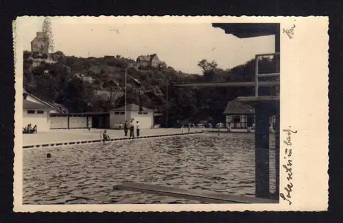 113623 AK Sangerhausen BAD FRANKENHAUSEN KYFFH. ? Fotokarte 1938 Soleschwimmbad