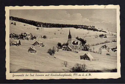 112369 AK Grunwald be Bad Reinerz mit Hindenburgbaude Riesengebirge 1942 Winter