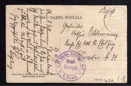 111637 AK Rumänien Rumänischer Bauernhof Feldpost 1917 Curte Taraneasca