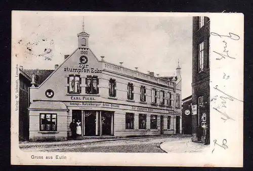 109994 AK Eutin 1901 Gasthaus Restaurant zur stumpfen Ecke Actien Brauerei