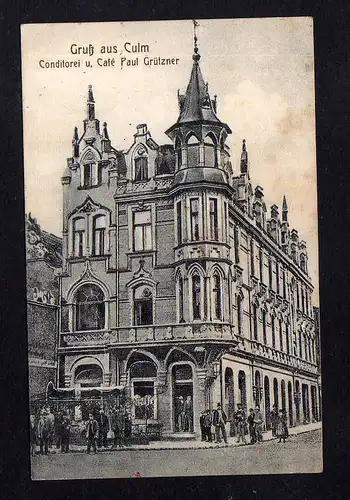 109850 AK Culm Kulm Chelmno Westpreußen 1914 Conditorei Cafe Paul Grützner