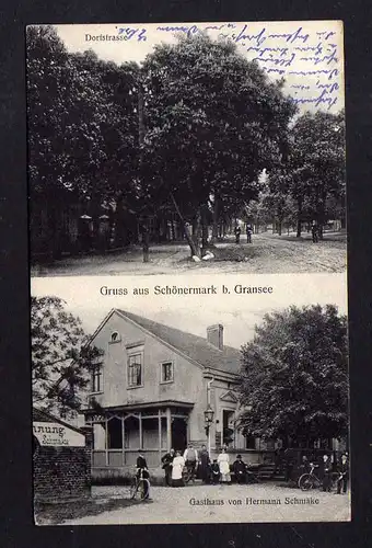 109942 AK Schönermark bei Gransee 1909 Gasthaus Hermann Schmäke Dorfstraße