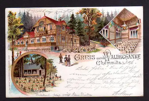 106825 AK Chemnitz 1900 Litho Restaurant Waldschänke