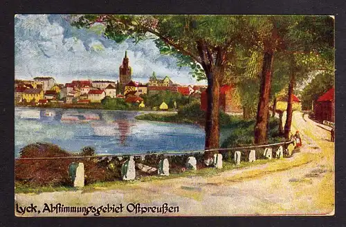 106654 AK Lyck Ostpreußen 1921 Künstlerkarte Abstimmungsgebiet