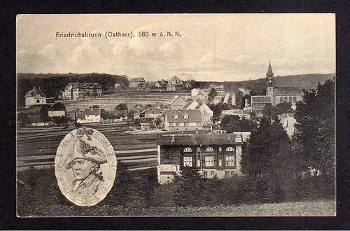 106869 AK Friedrichsbrunn Ostharz Thale Kirche Villen Alter Fritz 1909