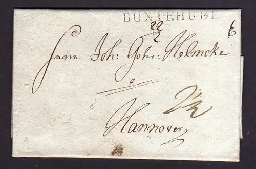 105257 Faltbrief Einzeiler Buxtehude um 1840