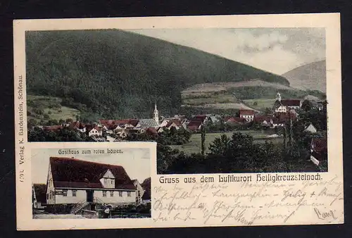102823 AK Heiligkreuzsteinach Amt Heidelberg 1907 Gasthaus zum roten Löwen