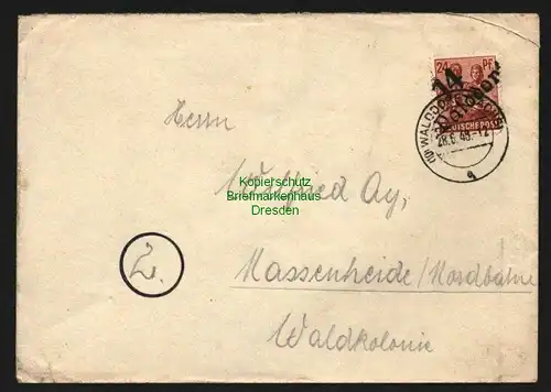 h6148 SBZ Handstempel Bezirk 14 Walddorf 24 Pfg. 174 Brief 28.6.48 Abs aus Eibau