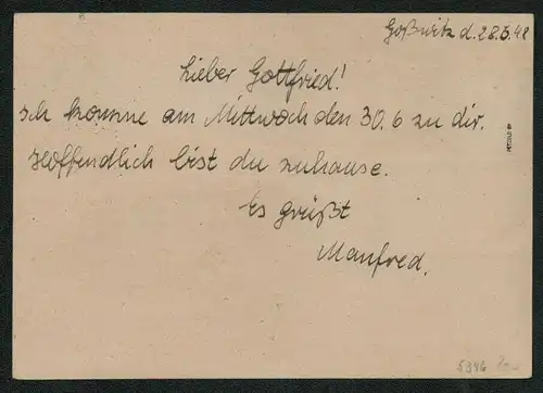 h5346 SBZ Handstempel Bezirk 14 Postkarte Görlitz Zweigpostamt Sohland Rotstein