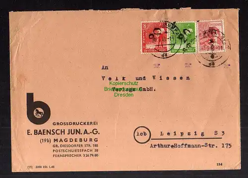 h3446 SBZ Bezirkshandstempel Brief gepr. Bezirk 20 Magdeburg 30.6. 30 Pfg. Gr 40