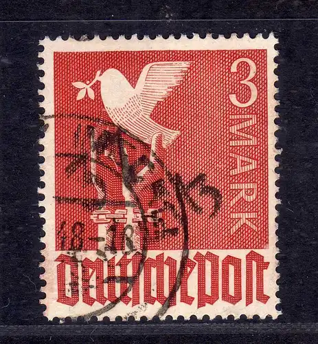 h2340 Handstempel Bezirk 37 Crivitz 3.- Taube gestempelt geprüft BPP