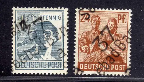 h2307 Handstempel Bezirk 37 Seebad Bansin 12, 24 Pfg. ** geprüft BPP 170 174