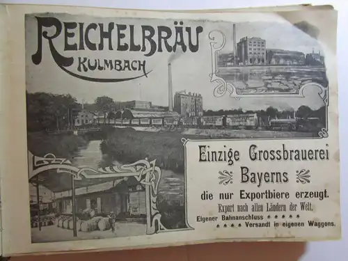 Exportbier Brauerei Reichelbräu A.-G. Kulmbach Postkarten Album 1900 Jugendstil