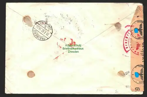 B8776 Serbien 4, 79 Brief Belgrad 1941 nach Freiberg Zensur OKW Ministerium für