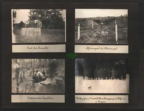 B8594 8 Fotos Rastenburg Militär um 1916 Suwalki Wolfsjagd Tote Russen Leichen