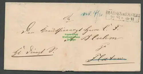 B6354 Brief Marienwerder 1859 Königl. Dienst Sache nach Flatow