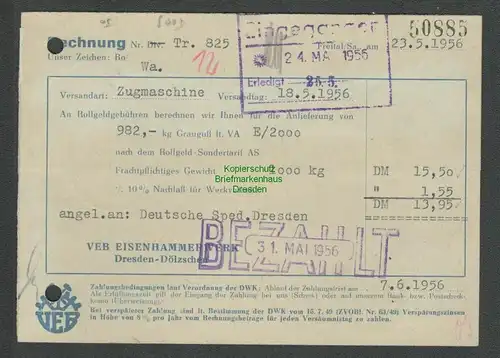 B5309 DDR ZKD B 2 Freital Postkarte offene Karten unzulässig n. Karl-Marx-Stadt