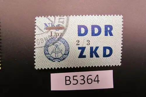 B5364 DDR ZKD 54 III Lpz auf Nbg 2/3 ungültig gestempelt, voller Originalgummi