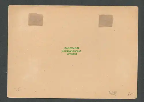 B4899 Postkarte Sächsische Schwärzung Crimmitschau 1.8.45 blanko gestempelt