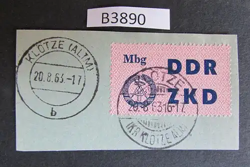 B3890 DDR ZKD C 10 Mbg Magdeburg Klötze Altm echt gestempelt Briefstück