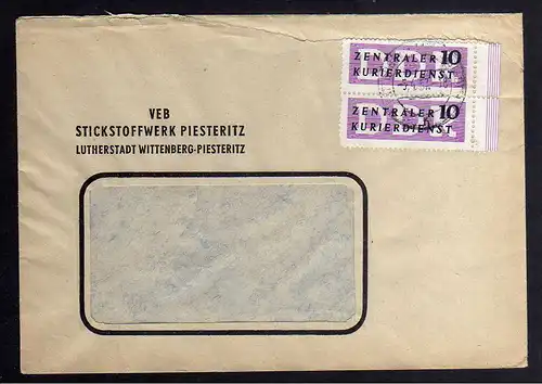 B2291 DDR ZKD 7 Brief VEB Stickstoffwerk Piesteritz 1957 Lutherstadt Wittenberg