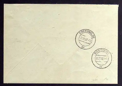 B1871 DDR ZKD 2x 10 Kontrollnummer 5004 Brief Eberswalde Finow Mark geprüft BPP