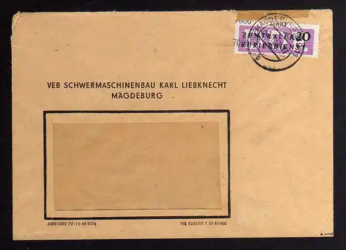 B1891 DDR ZKD 11 Kontrollnummer 7000 Brief Magdeburg geprüft BPP VEB Schwermasch