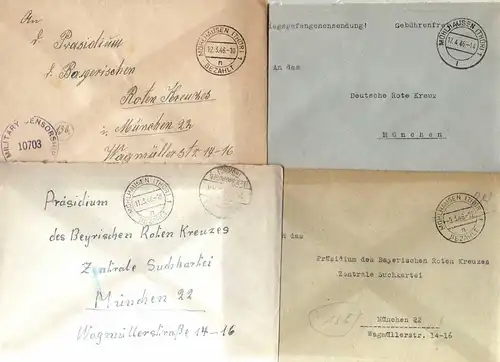 B2108 7x Brief SBZ Gebühr bezahlt 1946 Mühlhausen Thür. Zensur Kriegsgefangenens