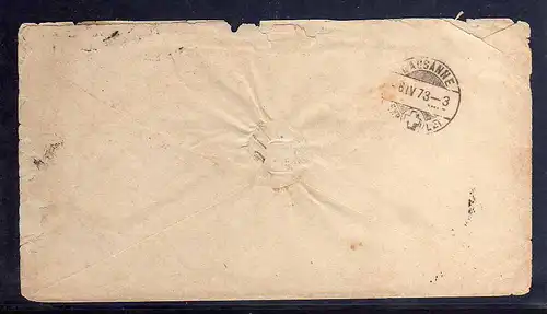 B1211 Brief Deutsches Reich kleines Brustschild 4 Herrnhut 1873 nach Lausanne Sc