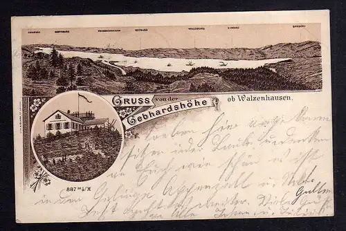 99895 AK Litho Gruss von der Gebhardshöhe ob. Walzenhausen Rorschach 1899