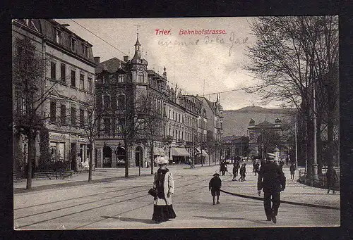 99367 AK Trier Bahnhofstrasse 1910 Conditorei Cafe Merziger