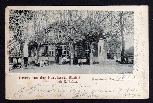 99510 AK Ratzeburg Lauenburg 1903 Farchauer Mühle Restaurant Gasthaus