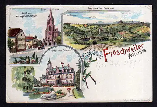 99259 AK Frœschwiller Fröschweiler bei Wörth 1899 Gasthaus z. Jägerzusammenkunft