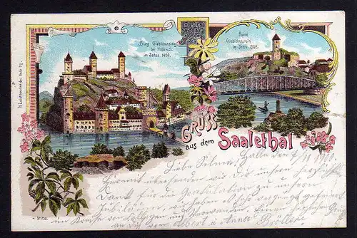 99619 AK Saaletal 1900 Burg Giebichenstein im Jahre 1400 und 1898 Halle