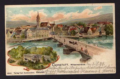 98189 AK Cannstatt 1911 Wilhelmbrücke 1899 Litho