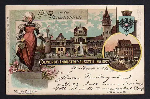 96957 AK Heilbronn Gewerbe u. Industie Ausstellung Privatganzsache 1897