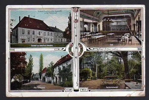 94411 AK Stauchitz Gasthof zur alten Post Poststraße Gartenrestaurant 1912