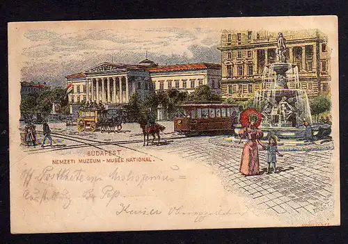 94092 AK Budapest Nemzeti Muzeum Privatganzsache PP um 1900