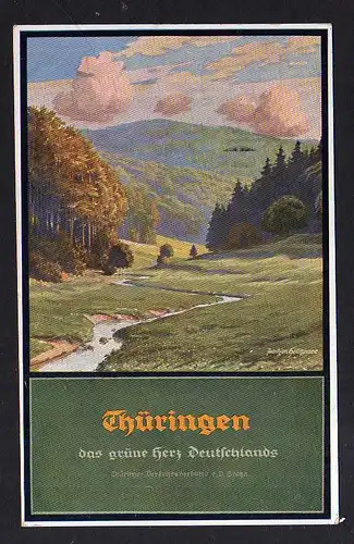 93180 AK Thüringen Reklamekarte 1938 Das grüne Herz Deutschlands