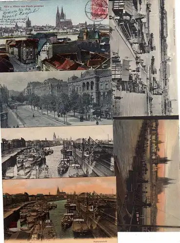 92678 11 AK Köln 1907 Hohenstaufenbad Schiffbrücke 1905 Hafen Schiffe Kräne