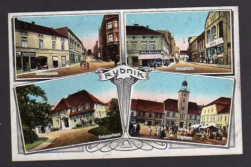 84777 AK Rybnik Apotheke Gleiwitzerstraße Kreissparkasse 1918 Feldpost Breitestr