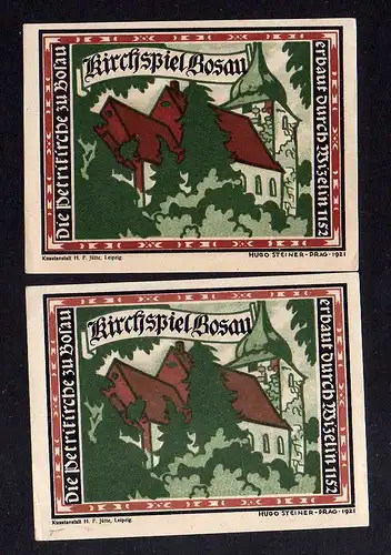 85759 Notgeld Kirchspiel Bosau 2 Scheine Stadtansicht Kirche