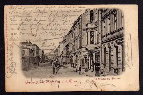 84963 AK Cieszyn  Teschen an der Olsa Sachsenberg Strasse 1900