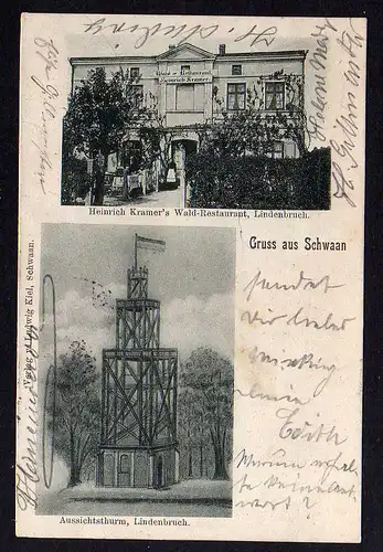 84393 AK Schwaan 1900 Kramers Wald Restaurant Lindenbruch Aussichtsturm