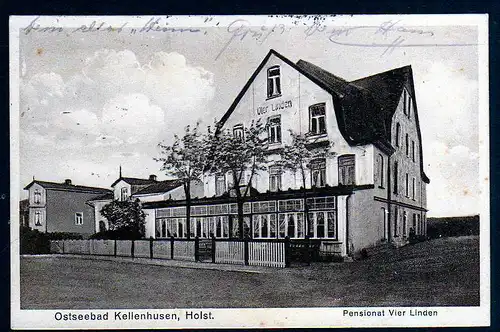 82752 AK Kellenhusen Ostseebad Pensionat Vier Linden Holstein Eutin 1937