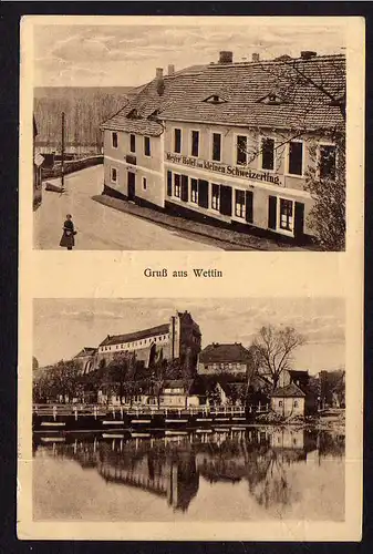 81956 AK Wettin Meyer Hotel zum kleinen Schweizerling 1926